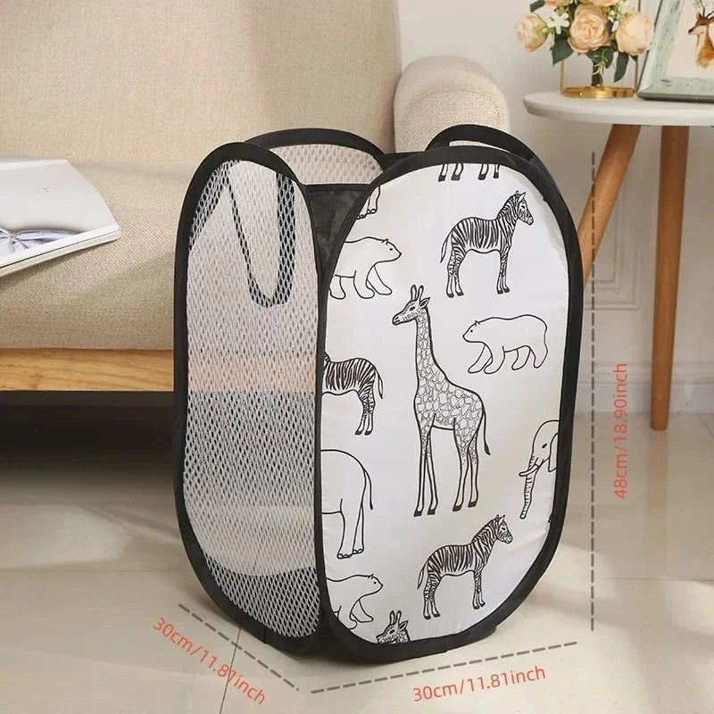 Foldable Mesh Laundry Hamper for Space-Saving Organization - Elysian Nest